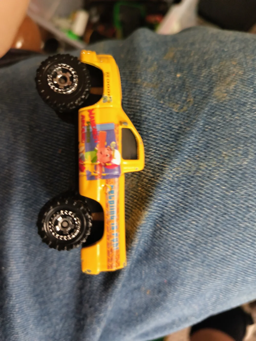 Diecast Toy Truck Mattel 1/64 Scale Cartoon Character On Truck